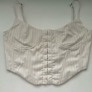 Kendall & Kylie Blue/White Stripped Crop Top Sz S